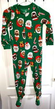 boys CARTERS GREEN CHRISTMAS SANTA SLEEPER 1 PC PAJAMA FOOTED fleece CUTE 