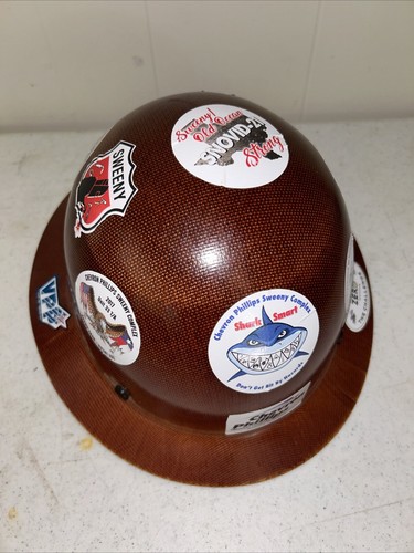 Vintage MSA Skullgard Full Brim Hard Hat With Ratchet Suspension Cool Stickers - Picture 3 of 5
