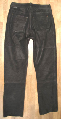 / HEIN GERICKE / Mens LEATHER JEANS / Biker Leather Trousers in Black approx W31 / L33