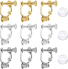 18 Pieces Clip-On Earrings Converter Components with Post for Non-Pierced Ears C