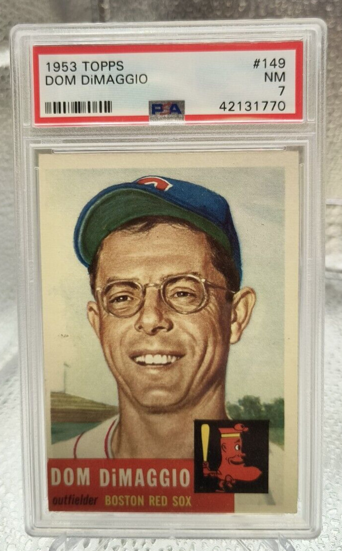1953 Topps - Bio Information is Black #149 Dom DiMaggio PSA 7 NM