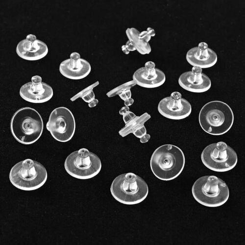Large Silicone Soft Rubber Earring Backs Replacement Stopper 6x11mm Ear Ring UK - Picture 2 of 4