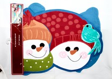 ST NICHOLAS SQAURE Snowman Family Table Runner Multicolor Cotton 35.25" x 13"
