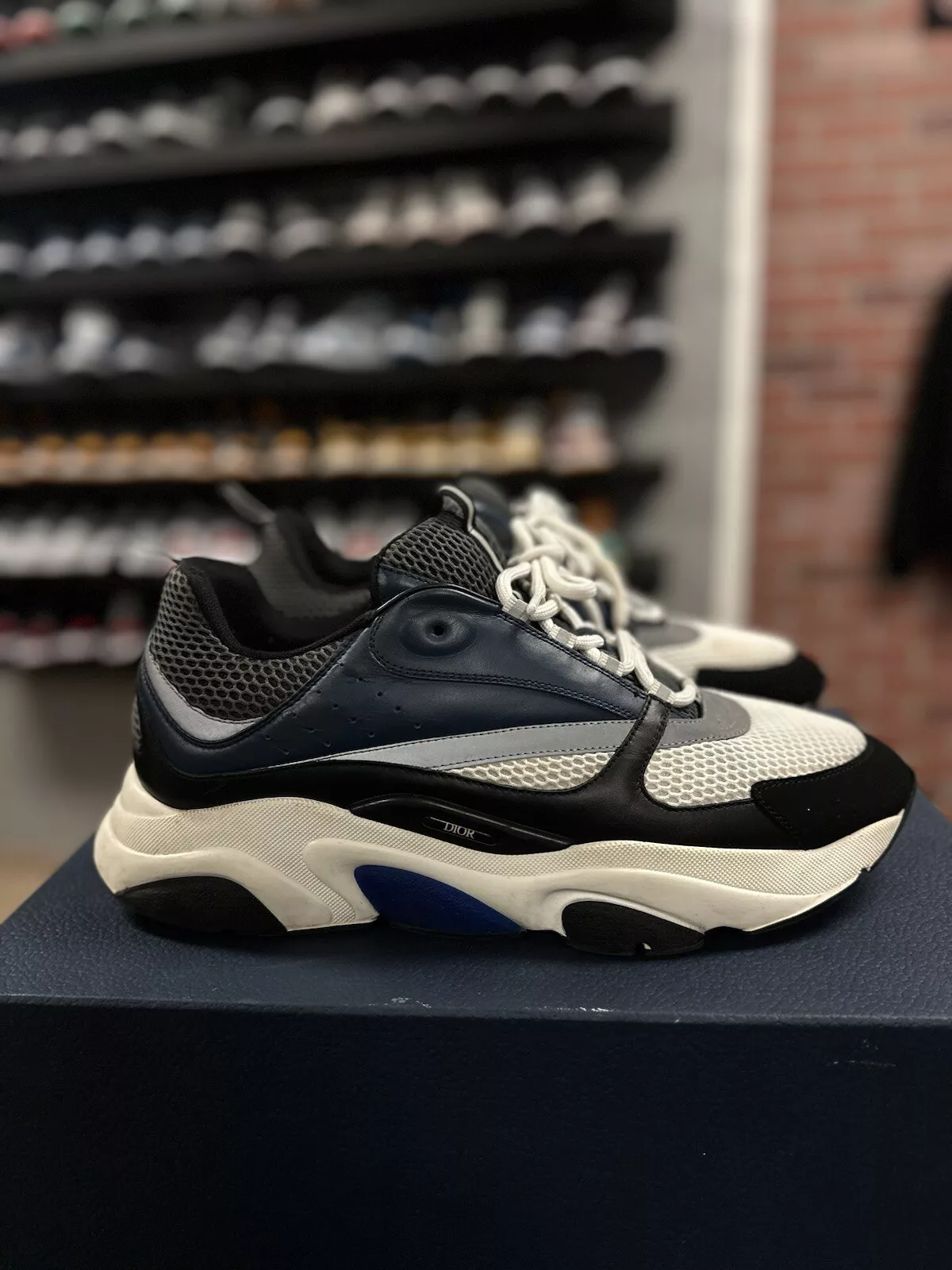 Baskets taille 48EU/15US DIOR B22 bleu/noir tricot technique 100% authentiques