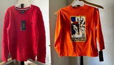 Polo RALPH LAUREN BOYS 4T SWEATER, T SHIRT NWT LOT OF 2 swEATERS CABLE KNIT ne