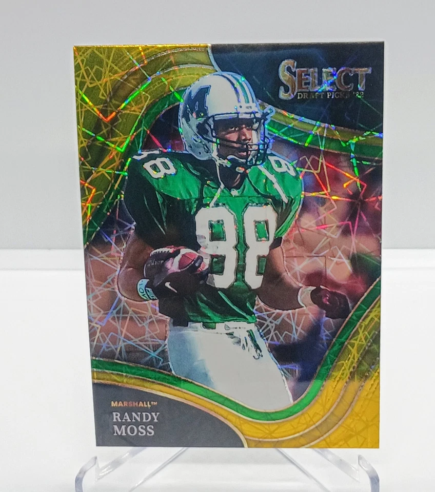 2022 Panini Select Draft Picks Randy Moss Field Level Gold Laser Prizm  #162 - Image 2 of 4