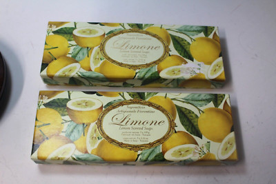 2 Saponificio Artigianale  Fiorentino Handmade Italian Soap LIMONE Scent NEW