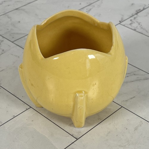 Vintage Nelson McCoy Art Déco Tulipe Balle Jaune Lustré Pot de Fleur Vase - Photo 3 sur 5