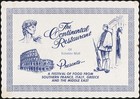 Vintage placemat THE CONTINENTAL RESTAURANT of Echelon Mall Voorhees Township NJ — photo 2