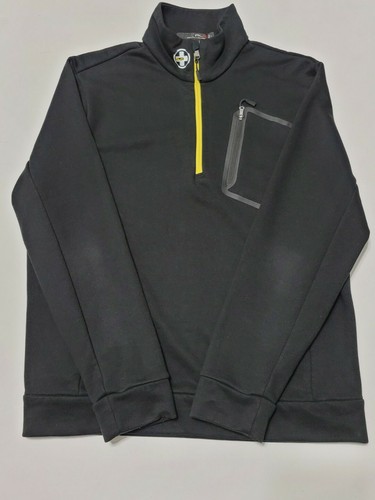Suéter Ralph Lauren RLX para hombre grande negro grueso mezcla de algodón 1/4 con cremallera - Imagen 2 de 12