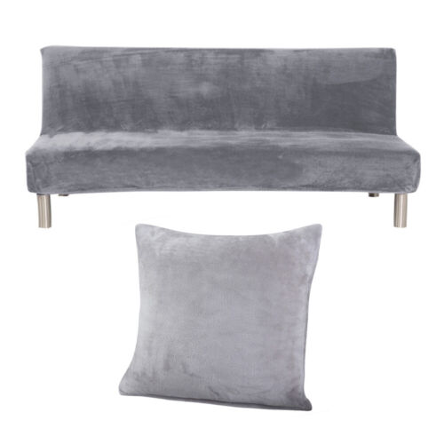 Plüsch Armlos Schlafsofa Bezug Stretch Schonbezug Futonschutz Maschinenwaschbar - Bild 39 von 40