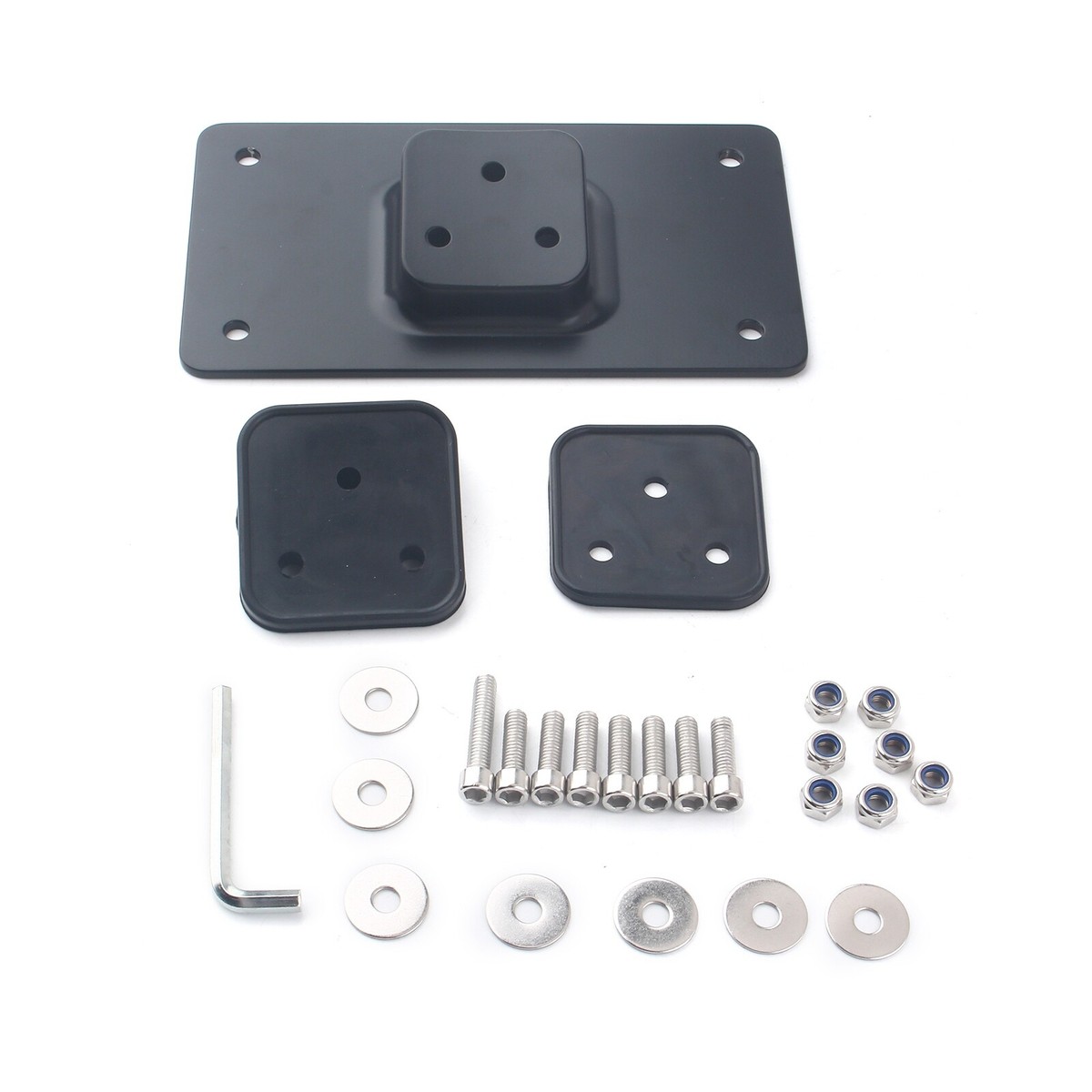 Chrome 3-Hole Laydown License Plate Mount For Harley Sportster, Dyna & Softail - Easy Bolt-On Bracket