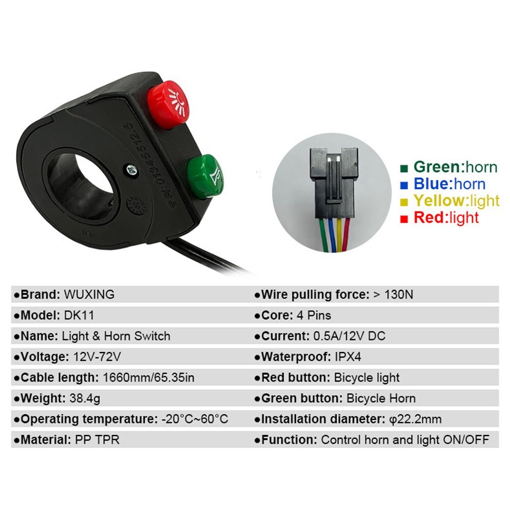 Improved Visibility 1260V Ebike LED Brake Lamp Kit Electric Bike Light