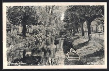 Ansichtskarte Rotenburg i. Hann, Uferpartie mit Boot 