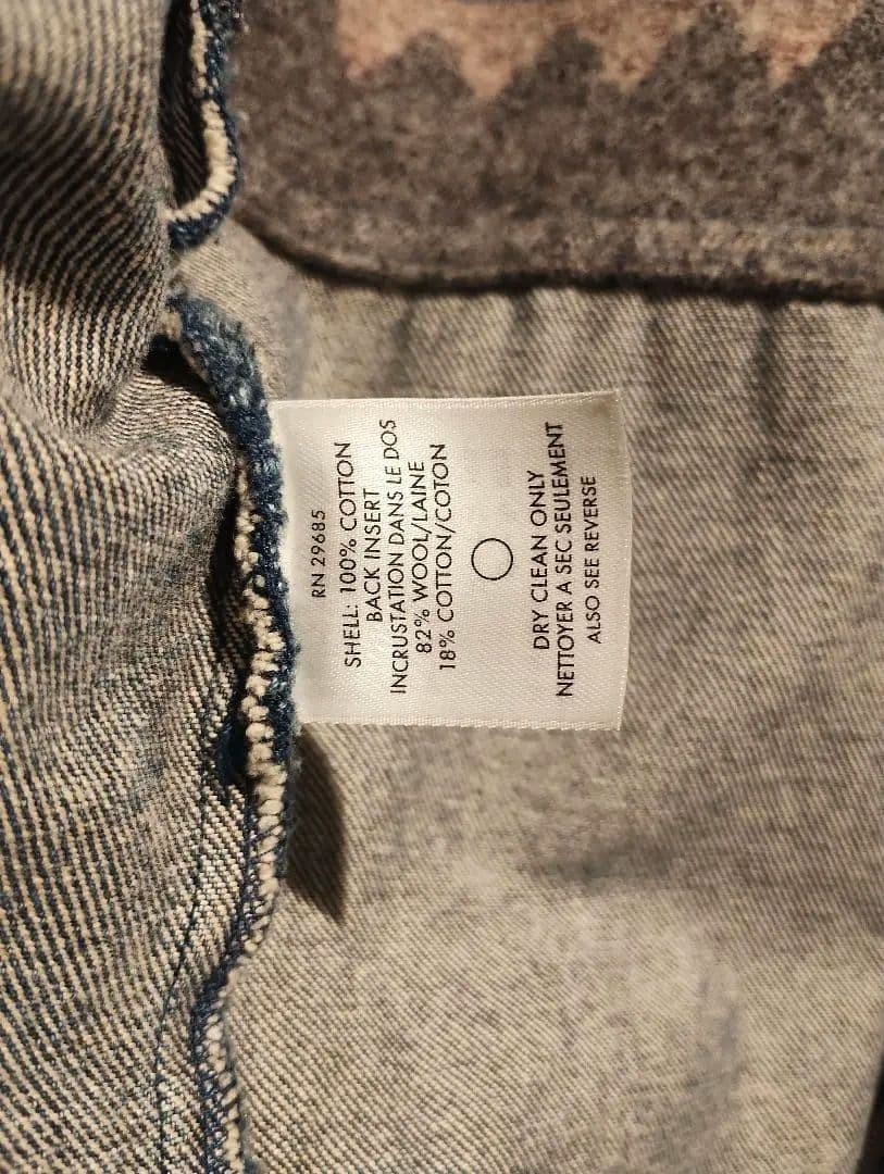 Pendleton Denim Jacket Native Blanket Collar 2000s - image 6