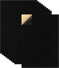 10 PCS Self Adhesive Felt Sheets, 8.3" x 11.8" Velvet Flock Backing Black