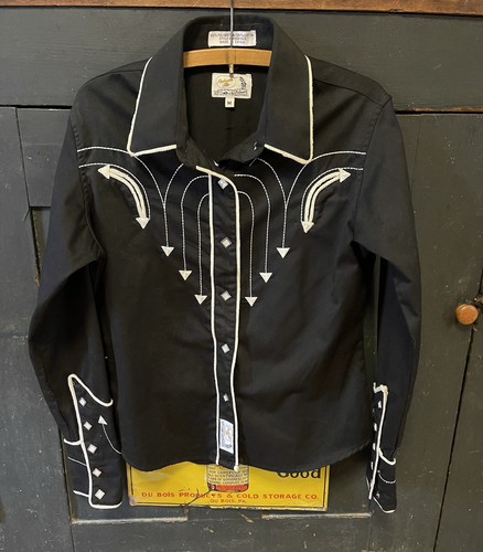 Panhandle Slim Retro Western Shirt Pearl Snaps Bold Embroidery Sz M | eBay
