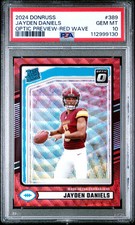 2024 Panini Donruss Jayden Daniels #389 Optic Preview Red Wave PSA 10