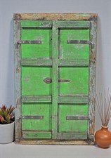 Ancien en Bois Mural Decow Fenêtre Panneau Cadre Original Rustique Polychrome
