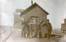 1910 Chanute KS Kansas Railroad Depot Workers RPPC Photo Postcard Copy