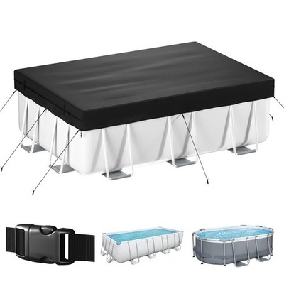 7x10 FT Rectangular Pool Cover, Solar Cover for Above FT, black