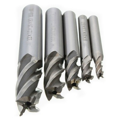 5Pcs CNC Straight Drill Bits HSS Shank 4 Flutes Engraving Milling Cutters f