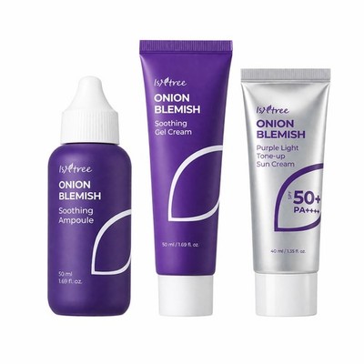 Isntree Onion Blemish Skincare 3-Set Ampoule Gel Cream Sun Cream Korea Beauty 