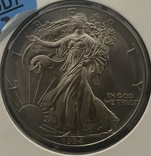 1994 1 oz Silver American Eagle (Brilliant Uncirculated) Gorgeous Blue Toned