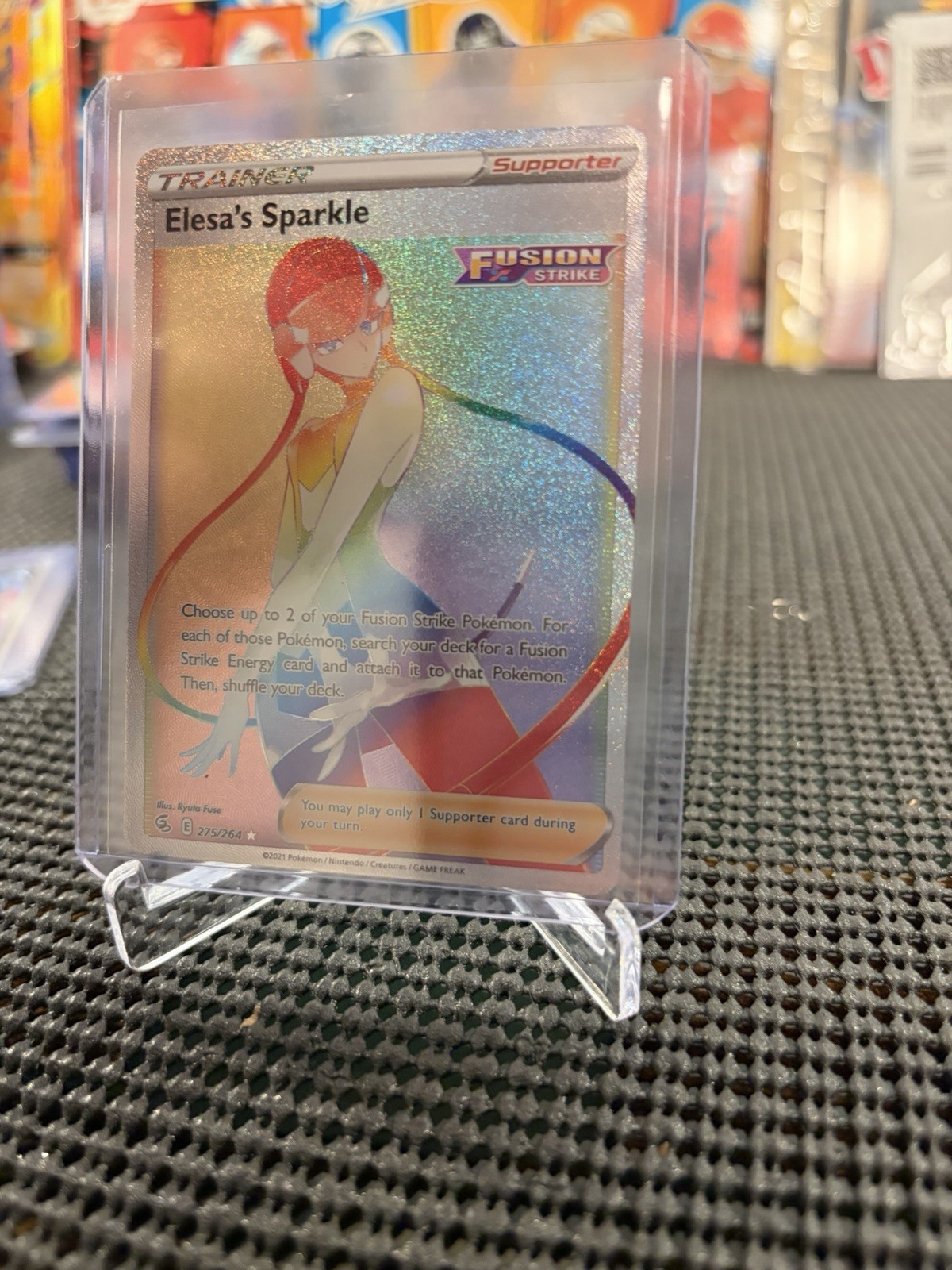 Elesa's Sparkle 275/264 - Fusion Strike - 2021 Pokemon TCG - Rainbow Full Art