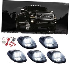5 X Cab Roof Marker Lights Smoke Lens White 12LED Smoke Housing  White LED