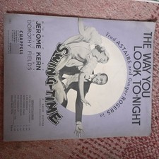  SHEET MUSIC - A Fine Romance  - FRED ASTAIRE & GINGER ROGERS (F10)