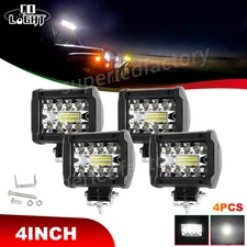 4" LED Work Light Bar Cube Spot Fog Offroad Driving Lamp UTV ATV 4pc sealed beam