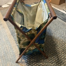 Vintage 60's Wooden / Fabric Folding Knitting / Crochet 🧶 Caddy