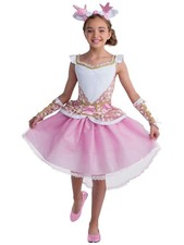 Girls White  Pink Glitter Magical Fawn Deer Costume Dress  Wings Medium 8-10 