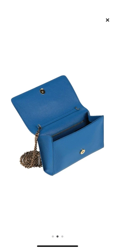 Roberto Cavalli Clutch Crossbody Leather Bag Blue *Sold Out* - Image 4 of 4