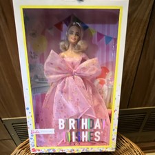 Barbie Birthday Wishes Signature Doll Blonde Blue Eyes Pink Dress HCB90