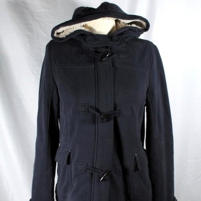 American Eagle Outfitters Sherpa Hooded Jacket Women s Medium Heavy Soft Navy