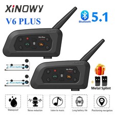 Motorcycle Helmet Bluetooth Headset Intercom Interphone Communicator 6 Riders