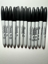 1 DOZEN Sharpie Permanent Fine Point Marker Black BULK FRESH STOCK BRAND NEW 12 