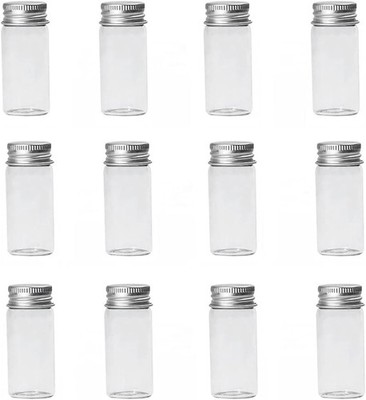 LEEQ 12 pcs Mini Klarglasflaschen - Bonbon Flasche mit