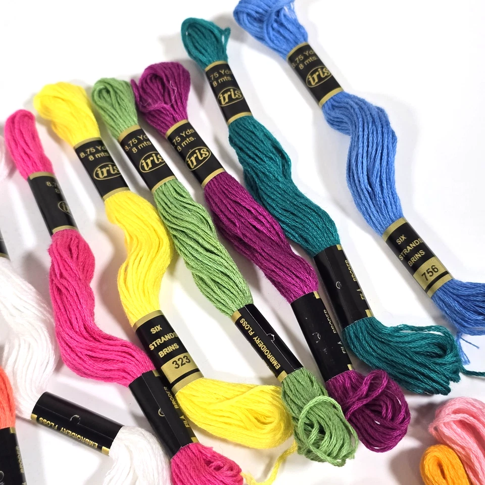 IRIS EMBROIDERY FLOSS THREAD LOT 32 SKEINS MULTICOLOR 6 STRAND 8.75 yds COTTON - Image 3 of 4