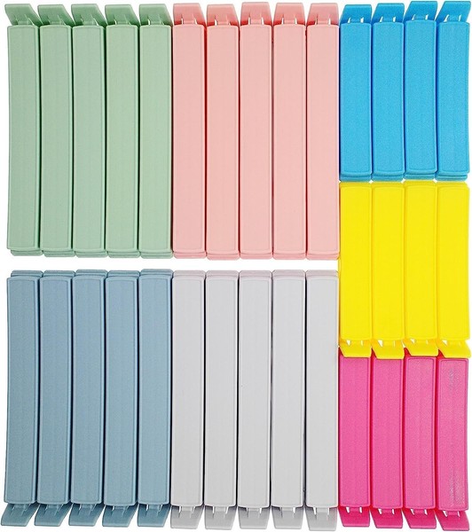 Verschlussclips Lebensmittel Clips TüTenclips Kunststoff Gebogen 32 StüCk 11Cm-image