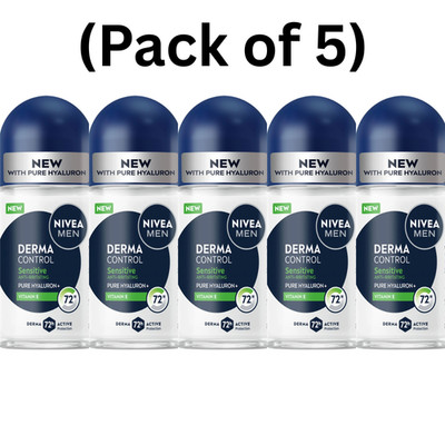NIVEA Men Derma Control Sensitive Roll-On 72h Protection 50ml (Set Of 5)
