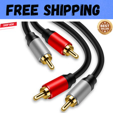 2RCA to 2RCA Cable 3Ft Gold-Plated 2 RCA Male to 2 RCA Male Stereo Audio Cabl...