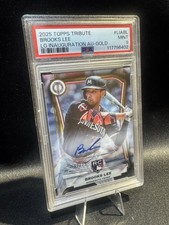 2025 TOPPS TRIBUTE LEAGUE INAUGURATION AUTOS GOLD BROOKS LEE /75 RC PSA 9 Twins
