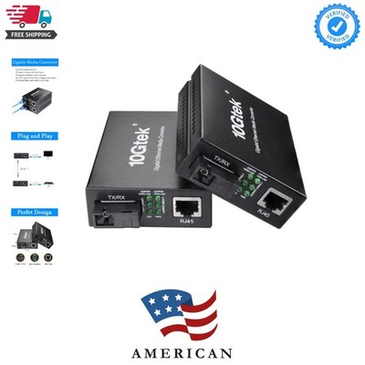 BiDi Gigabit Single Mode SC Media Converter, 10/100/1000M Fiber to Ethernet C...