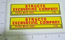 Pair Structo Excavating Company Dump Truck Stickers ST-077