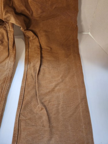 Carhartt Overalls Bib Youth Large Regular Beige Double Knee Duck YYR01 BRN - Picture 24 of 24