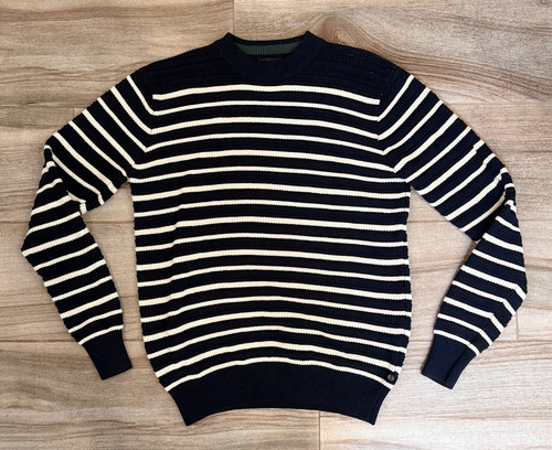 Scotch & Soda Amsterdam Men's Knitted Striped Sweater Navy White Size XL