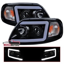 Smoke Projector Headlights Fits 1997-2002 Ford F150 Expedition Lamps Led Tube Smoke Projector Headlights Fits 1997-2002 Ford F150 Expedition Lamps Led Tube